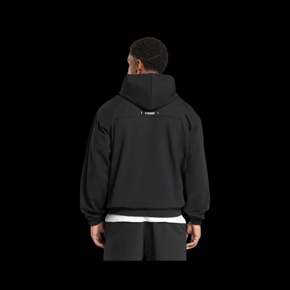 Gymshark Rest Day Essentials Hoodie Oversized Fit Black - HypeFly India View 3