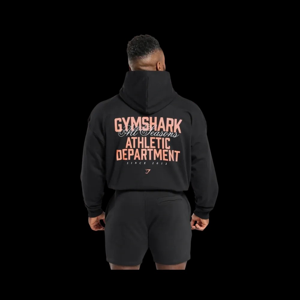 Gymshark Athletic Department Hoodie Oversized Fit Black - HypeFly India View 1