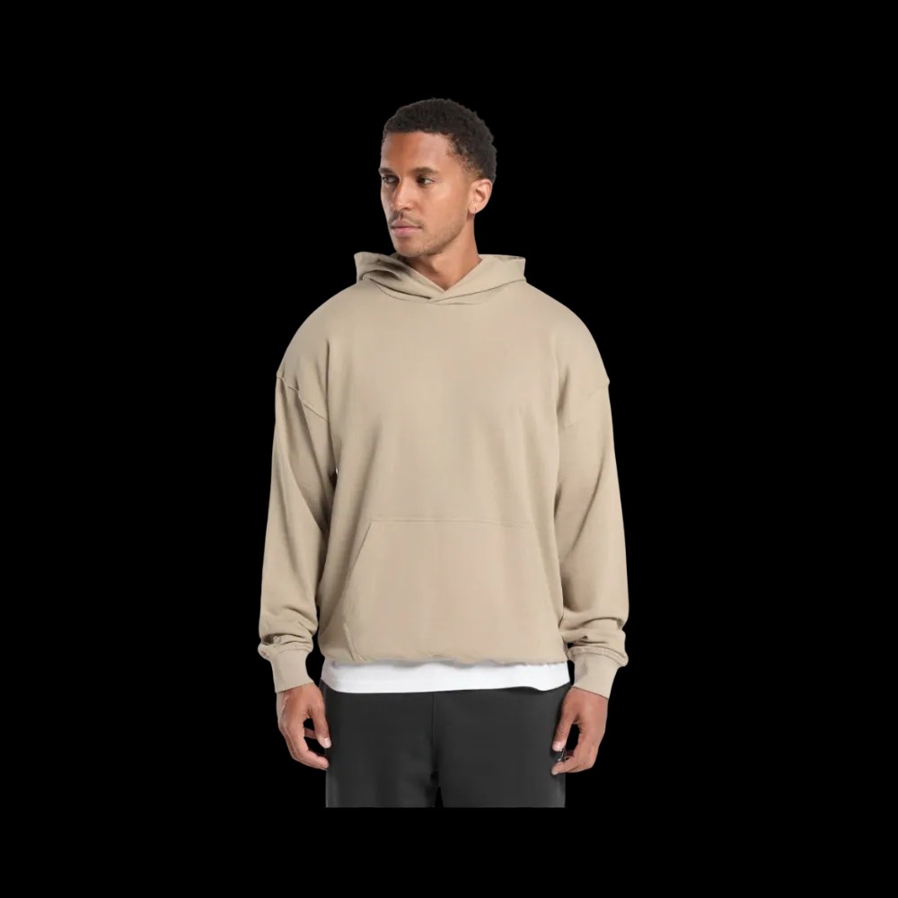 Gymshark Rest Day Essentials Hoodie Oversized Fit Sand Brown - HypeFly India View 1