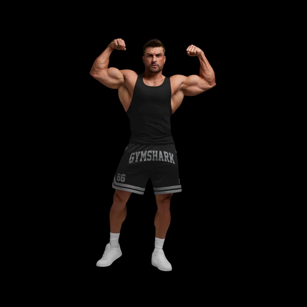 Gymshark Basketball Wordmark Short Regular Fit Black - HypeFly India View 2