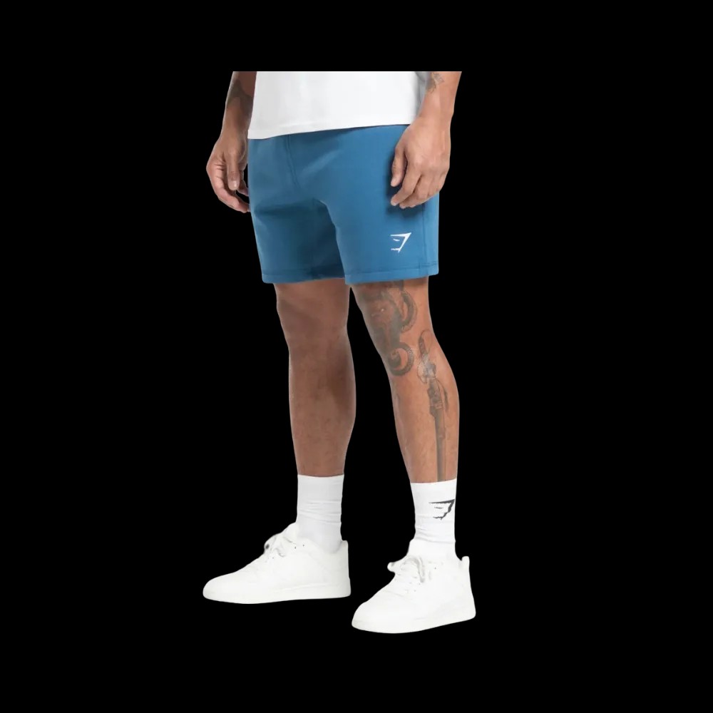 Gymshark Crest 7" Shorts Slim Fit Success Blue - HypeFly India View 2