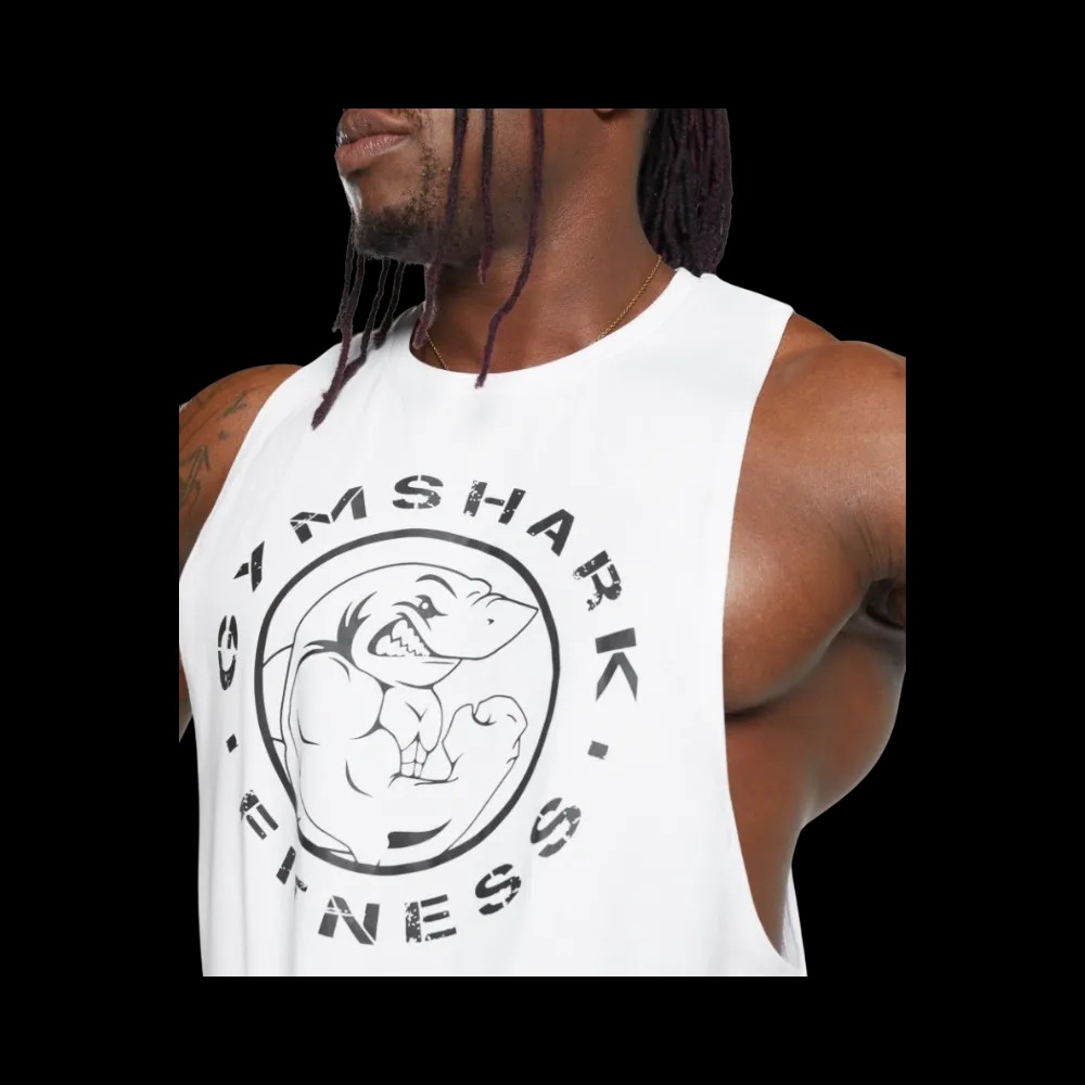 Gymshark Legacy Drop Arm Tank Slim Fit White - HypeFly India View 5