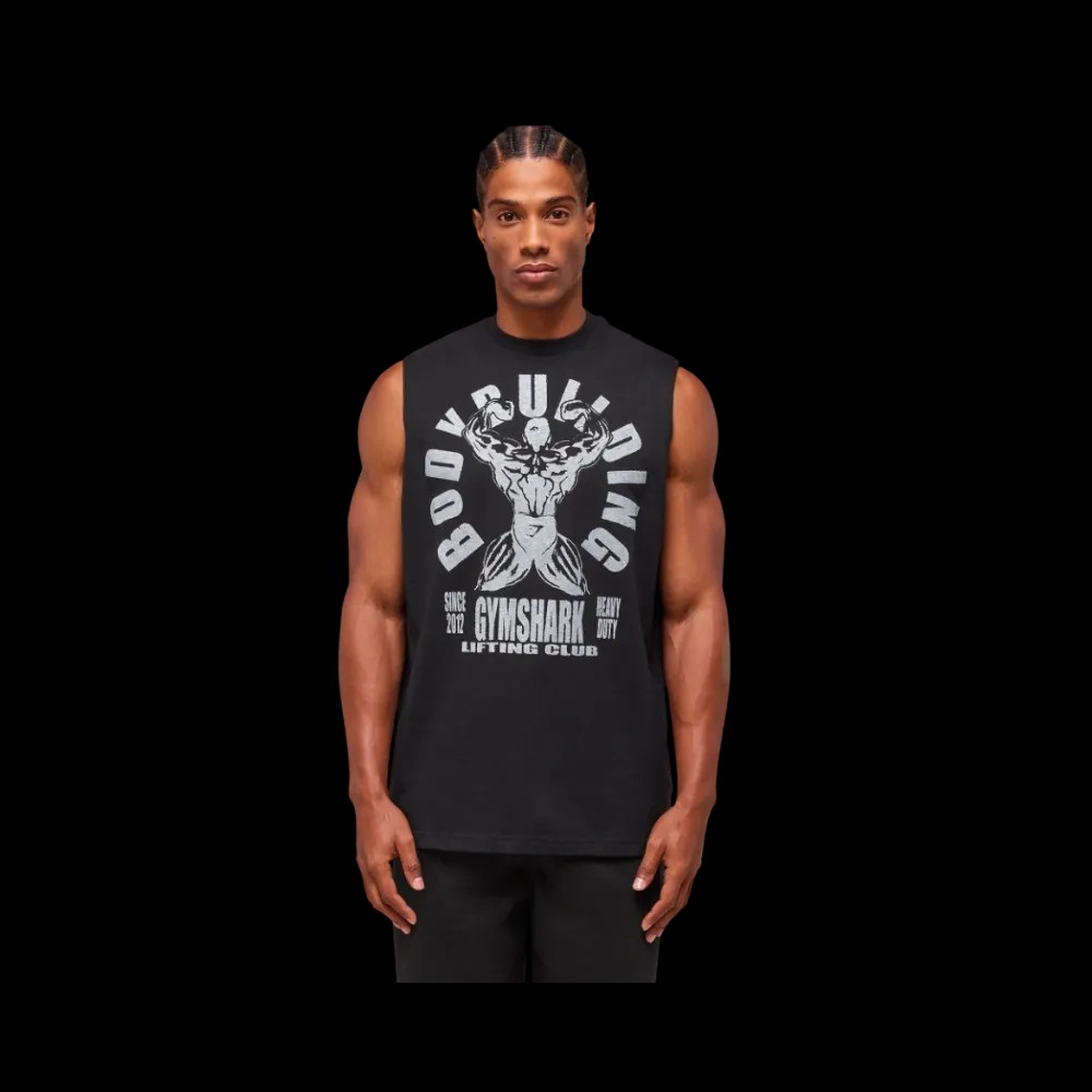 Gymshark Lifting Club Flex Tank Oversized Fit Black - HypeFly India View 4