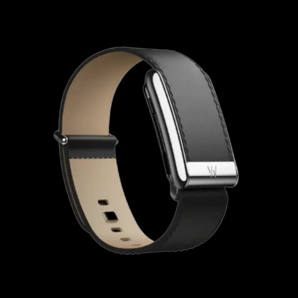 Whoop 5.0 Leatherluxe Straight Black/Cream with Titanium Band (Strap Only) - HypeFly India View 1
