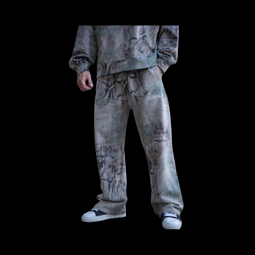 YoungLA Tree Camo Collection No Cuff Sweats Beige Tree Camo - HypeFly India View 2