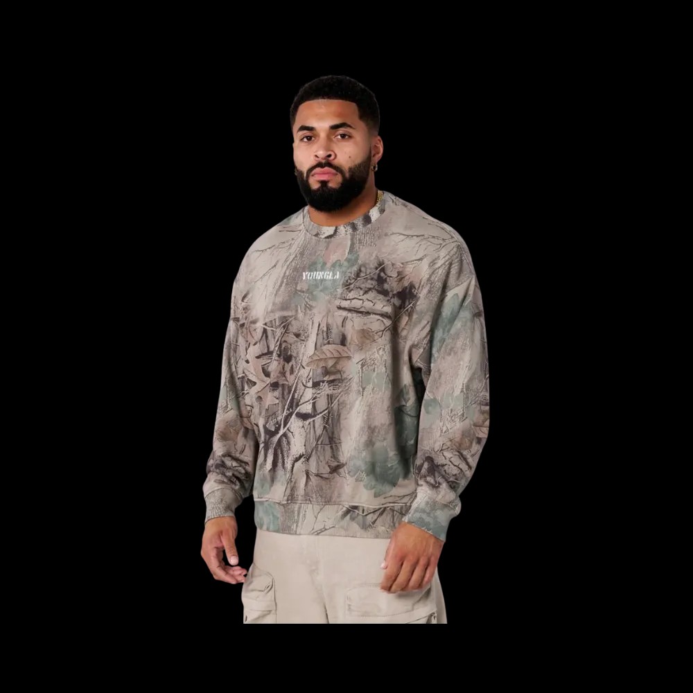 YoungLA Tree Camo Collection Crewnecks Beige Tree Camo - HypeFly India View 1