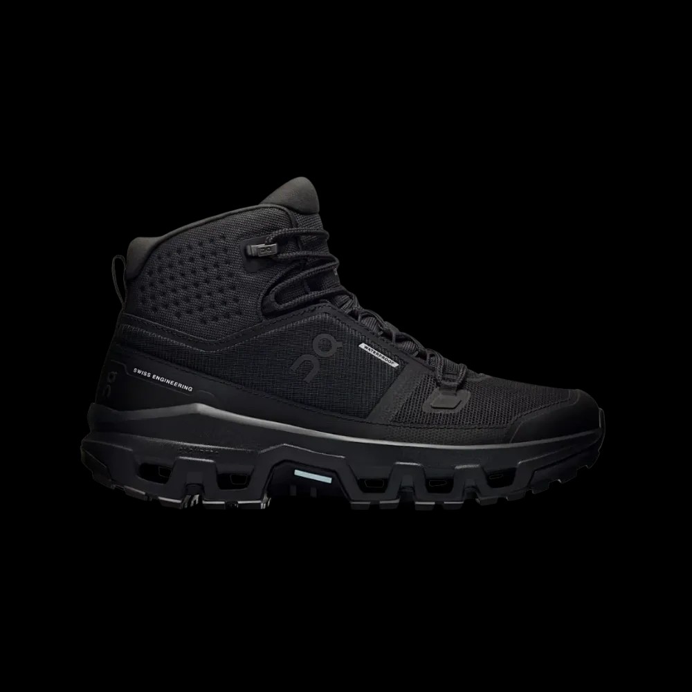 On Running Cloudrock Mid Waterproof Black Black - HypeFly India View 1