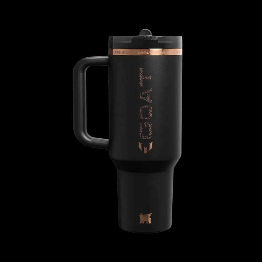 The Messi x Stanley Quencher ProTour Flip Straw Tumbler | 40 OZ 'Messi GOAT Black' - HypeFly India View 2