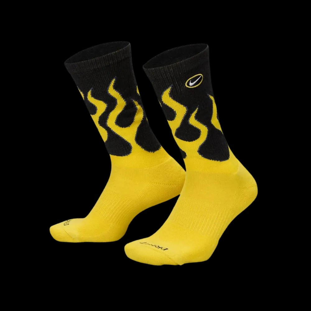 Nike Everyday Plus Crew Socks OG Flame Yellow Black - HypeFly India View 1