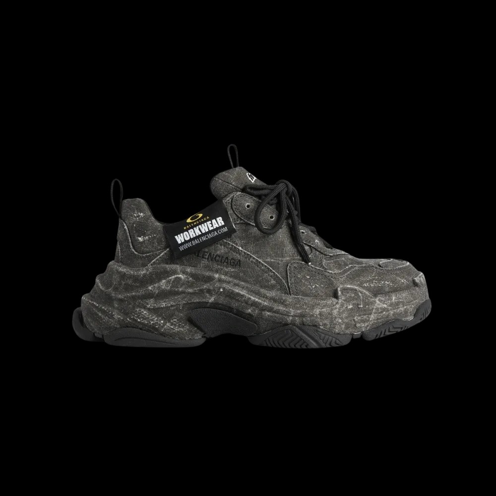 Balenciaga Triple S Canvas Sneaker In Black - HypeFly India View 1