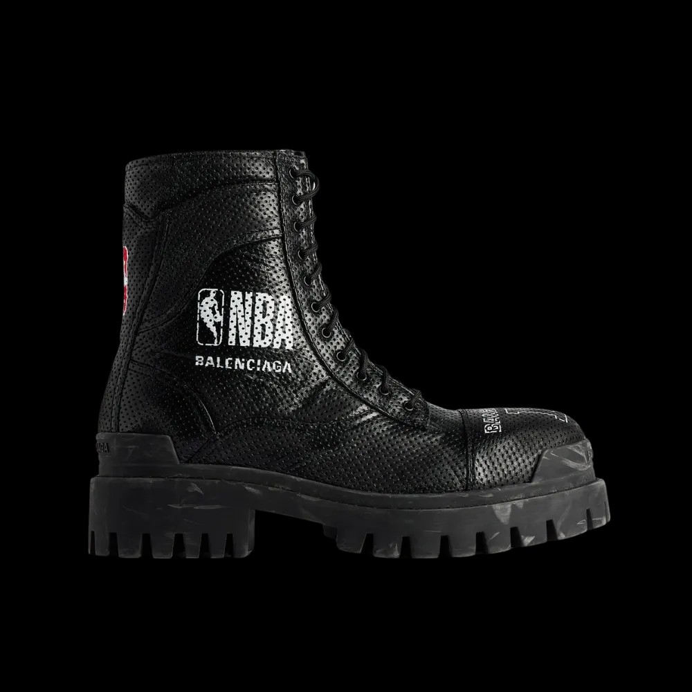 Balenciaga NBA Collaboration Combat Strike Boot in Black - HypeFly India View 1