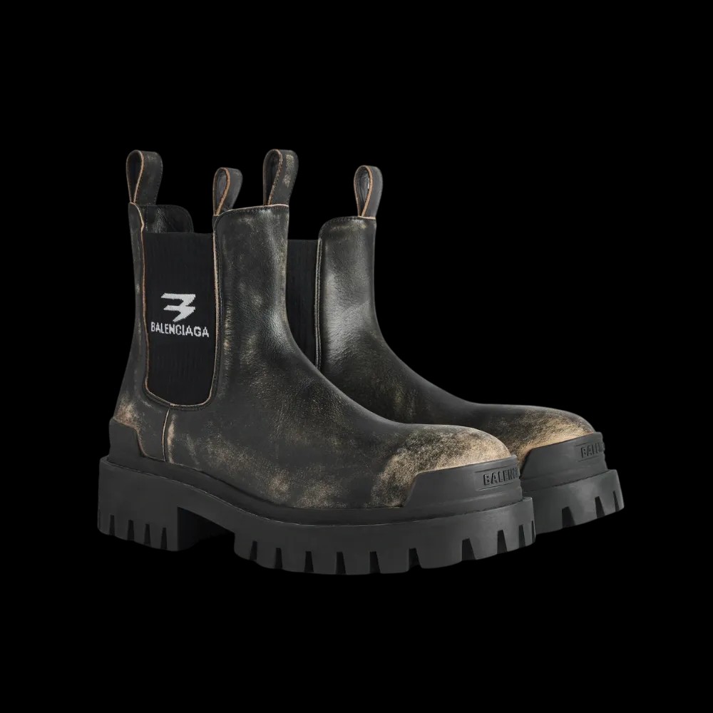 Balenciaga Strike Chelsea Boot in Black - HypeFly India View 5