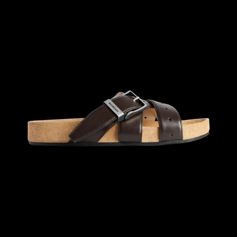 Balenciaga Belt Mule In Moka - HypeFly India View 1