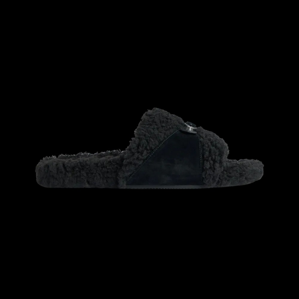 Balenciaga Furry Open Mule In Black - HypeFly India View 1