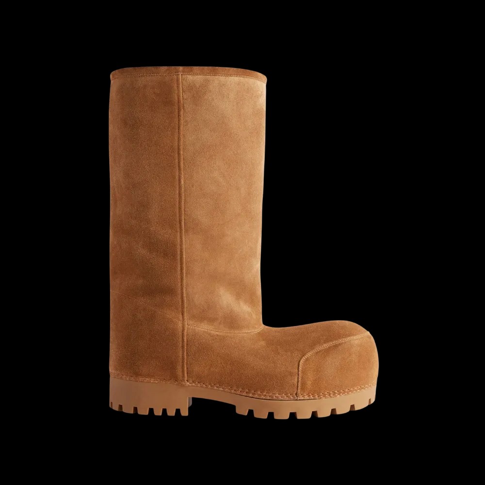 Balenciaga Alaska Fur High Boot In Brown - HypeFly India View 1