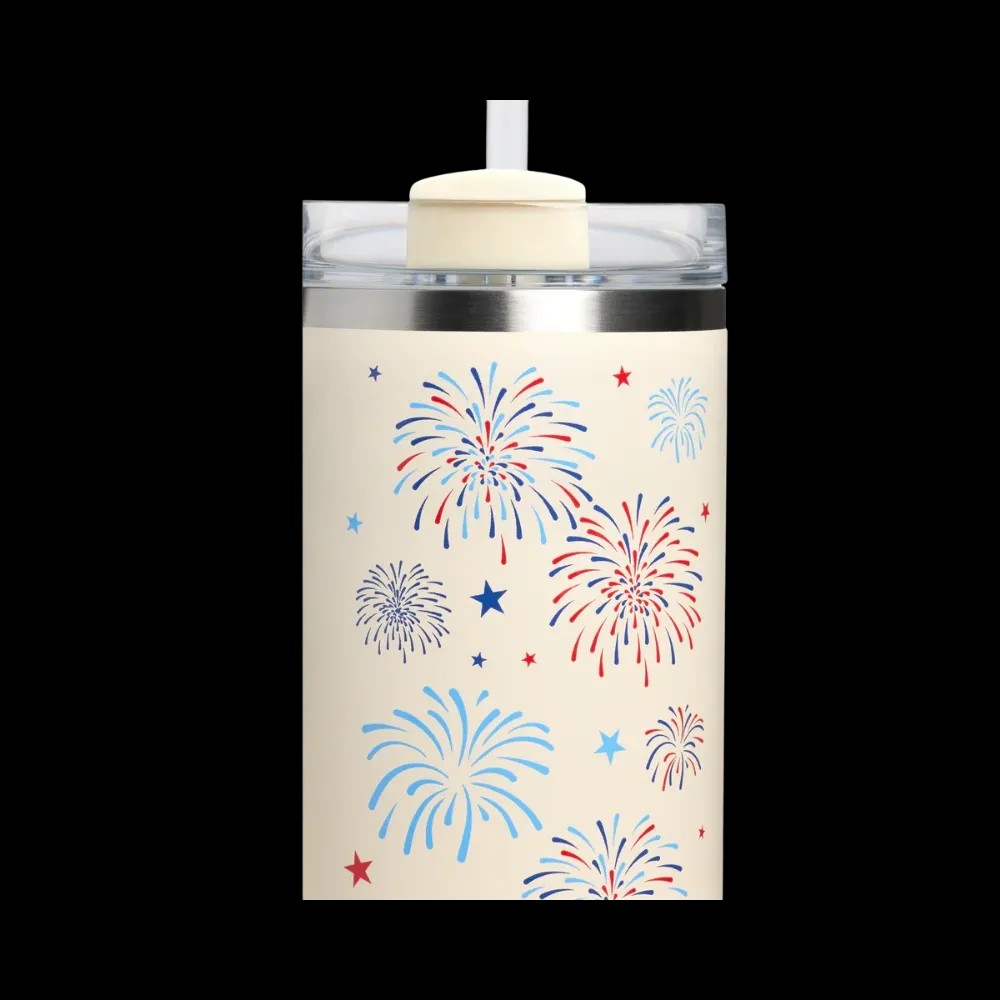 Stanley Quencher H2 0 Flowstate Tumbler Cream Royal Fireworks 40 OZ - HypeFly India View 4