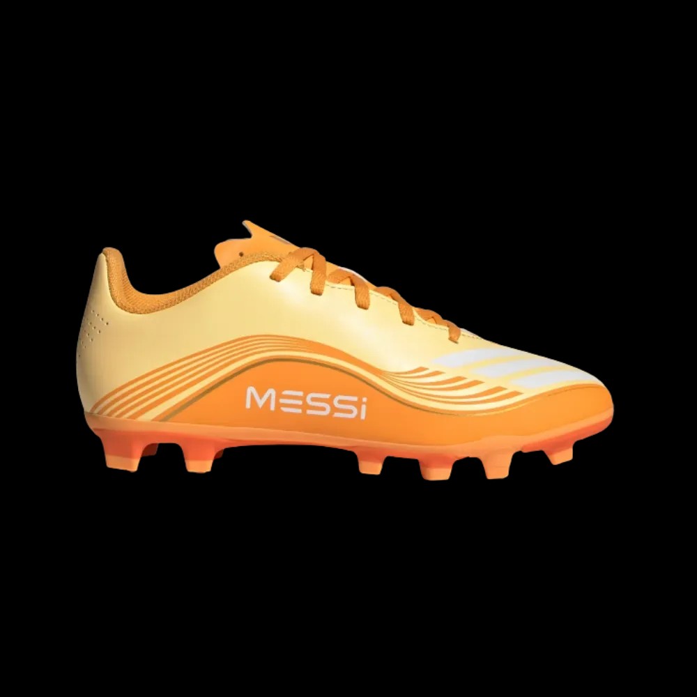 Adidas F50 Messi League Firm Multi Ground Soccer Cleats Kids Gold Metallic - HypeFly India View 1