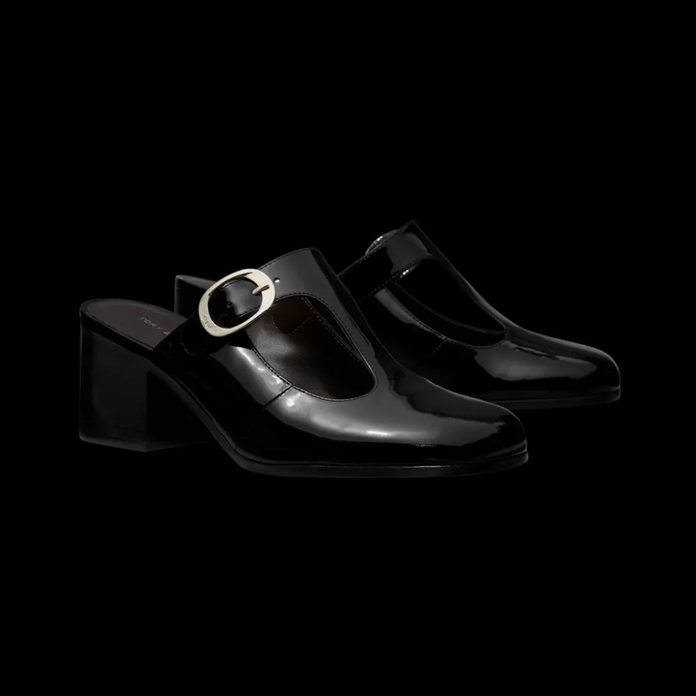 Tory Burch Violet T-Strap Heeled Mule Perfect Black - HypeFly India View 2