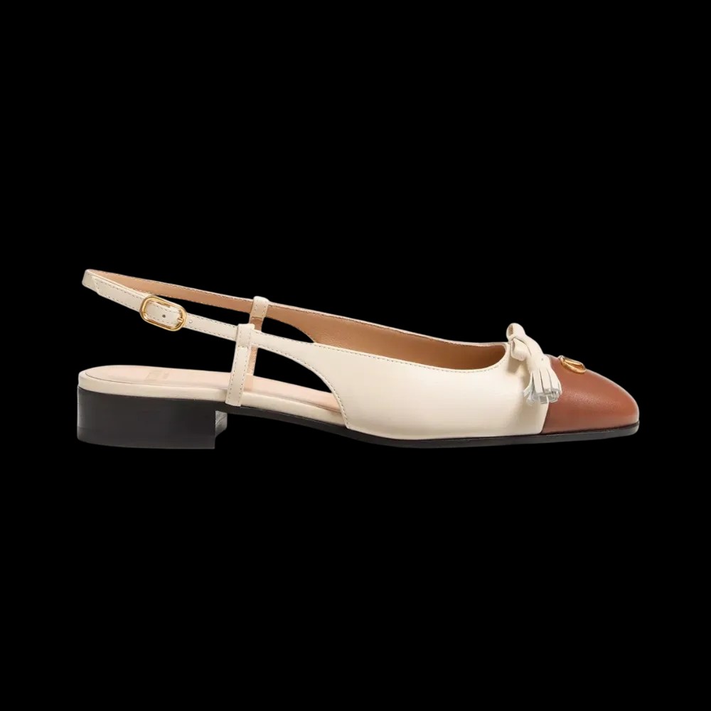 Valentino Valet Du Roi Kid Slingback Ballerina 25mm Butter - HypeFly India View 1
