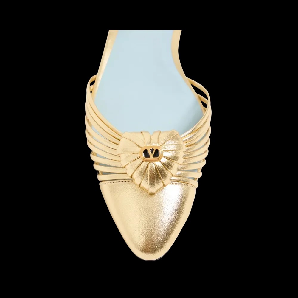 Valentino Coeur Royal Laminated Nappa Ballerina Antique Brass - HypeFly India View 2
