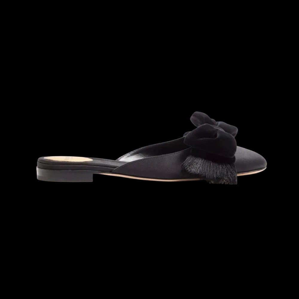 Valentino Reinette Satin Mule Black - HypeFly India View 1