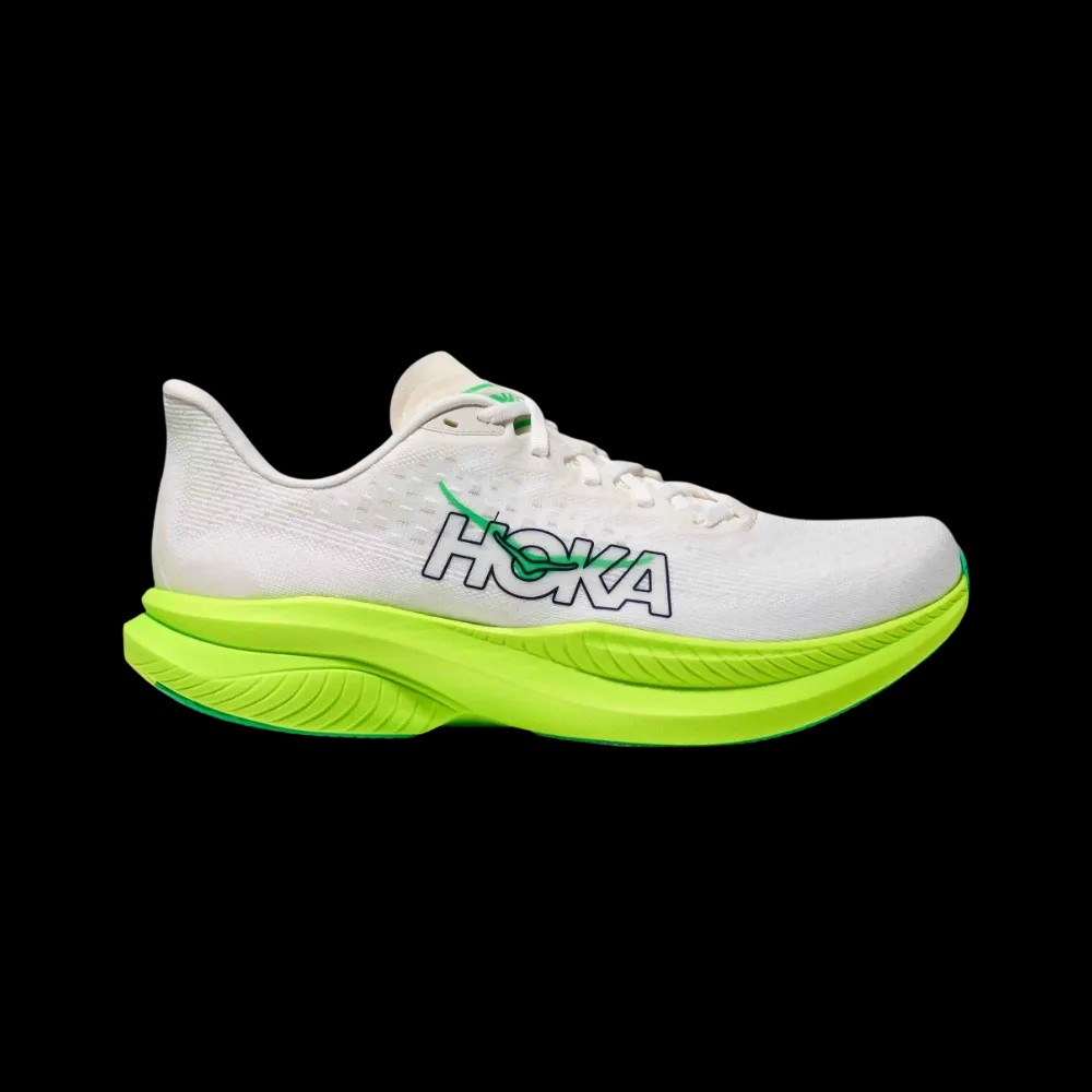Hoka Mach 6 White/Neon Lime - HypeFly India View 1