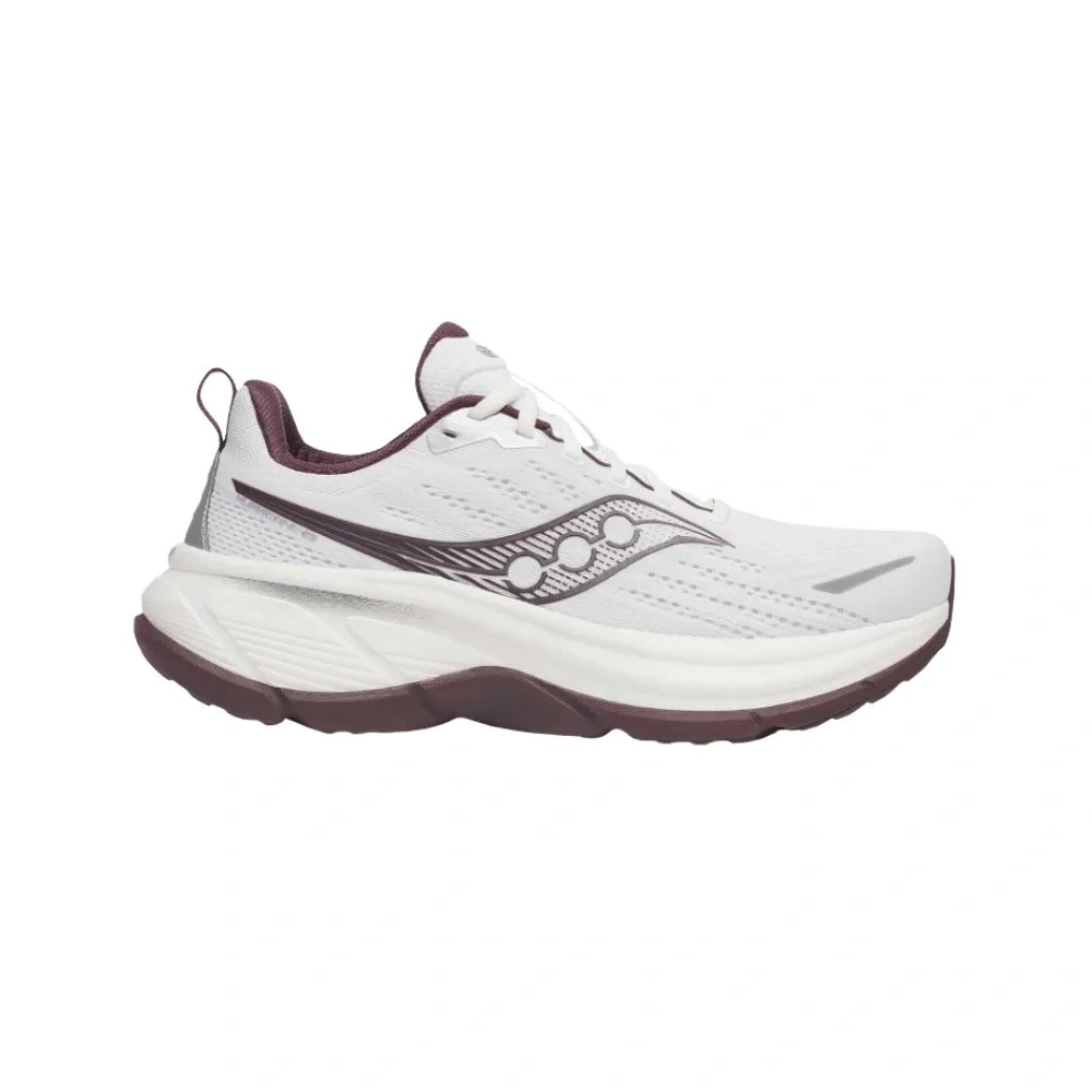 Saucony Hurricane 25 White | Wine - HypeFly India View 1