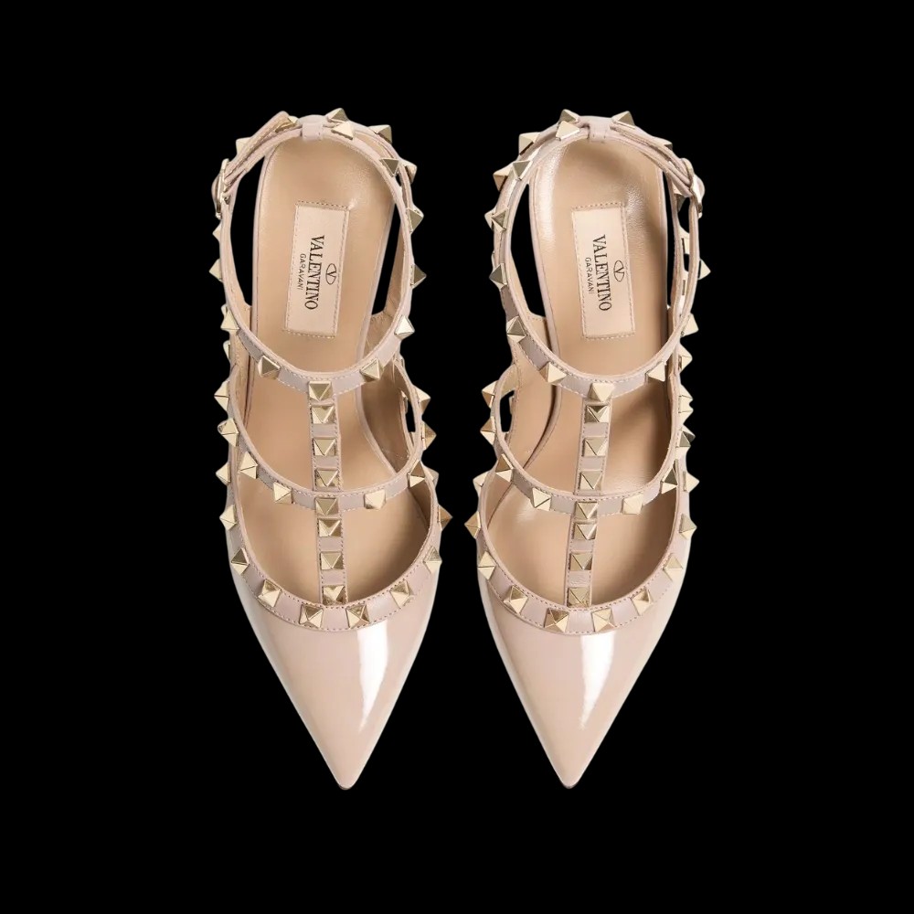 Valentino Patent Rockstud Caged Pump 100mm Poudre - HypeFly India View 2