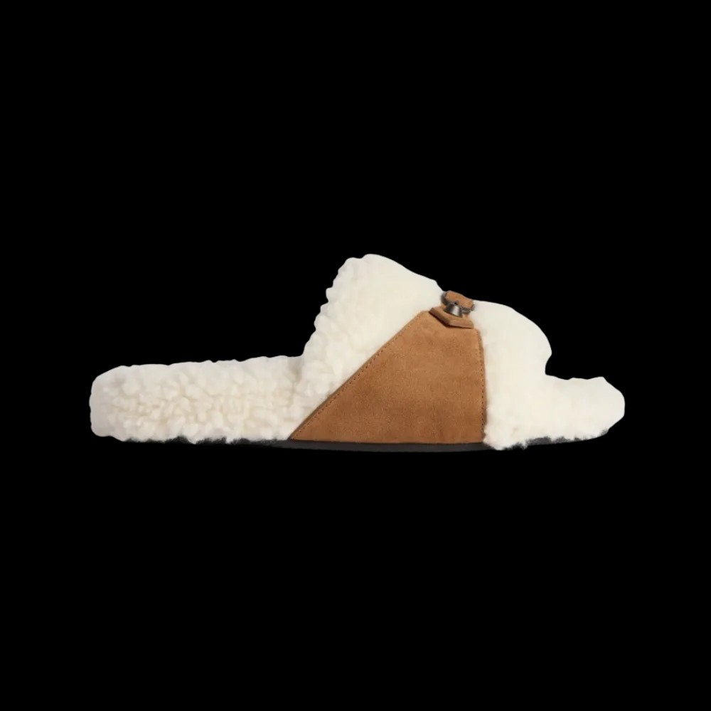 Balenciaga Furry Open Mule In Off White - HypeFly India View 1