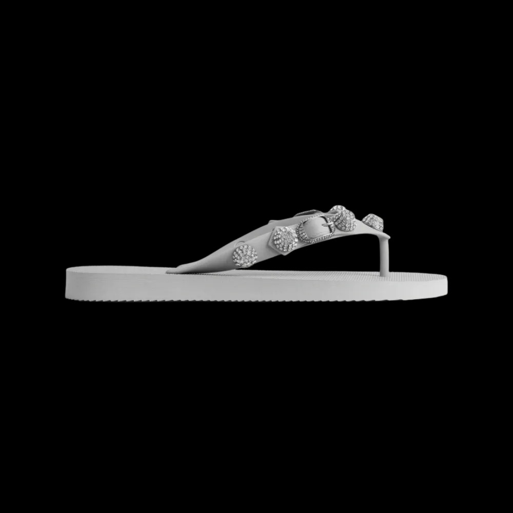Balenciaga Cagole Thong Sandal In Crystal - HypeFly India View 1