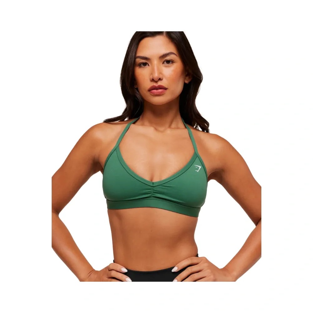Gymshark Minimal Halterneck Sports Bra - Light Support Lift Green - HypeFly India View 4