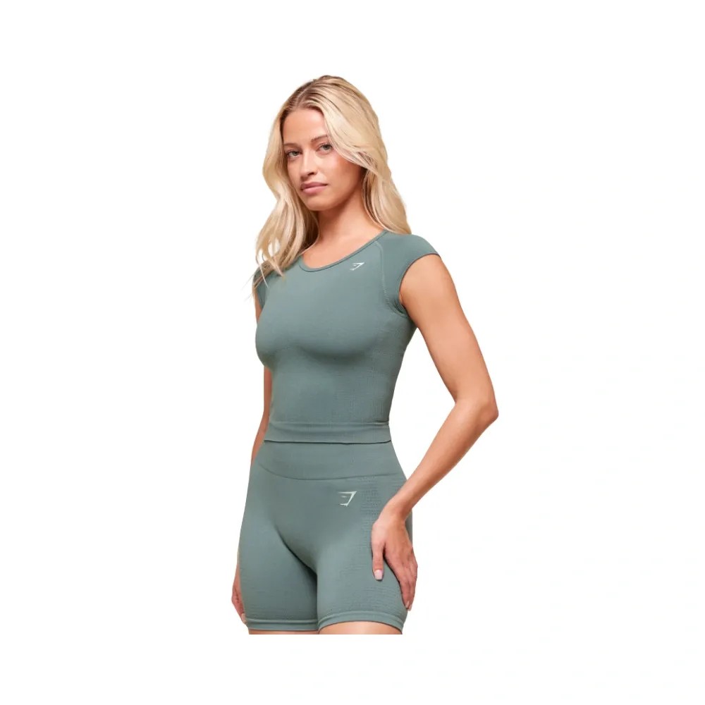 Gymshark Vital Scoop Neck Top Celeste Blue/Marl - HypeFly India View 5