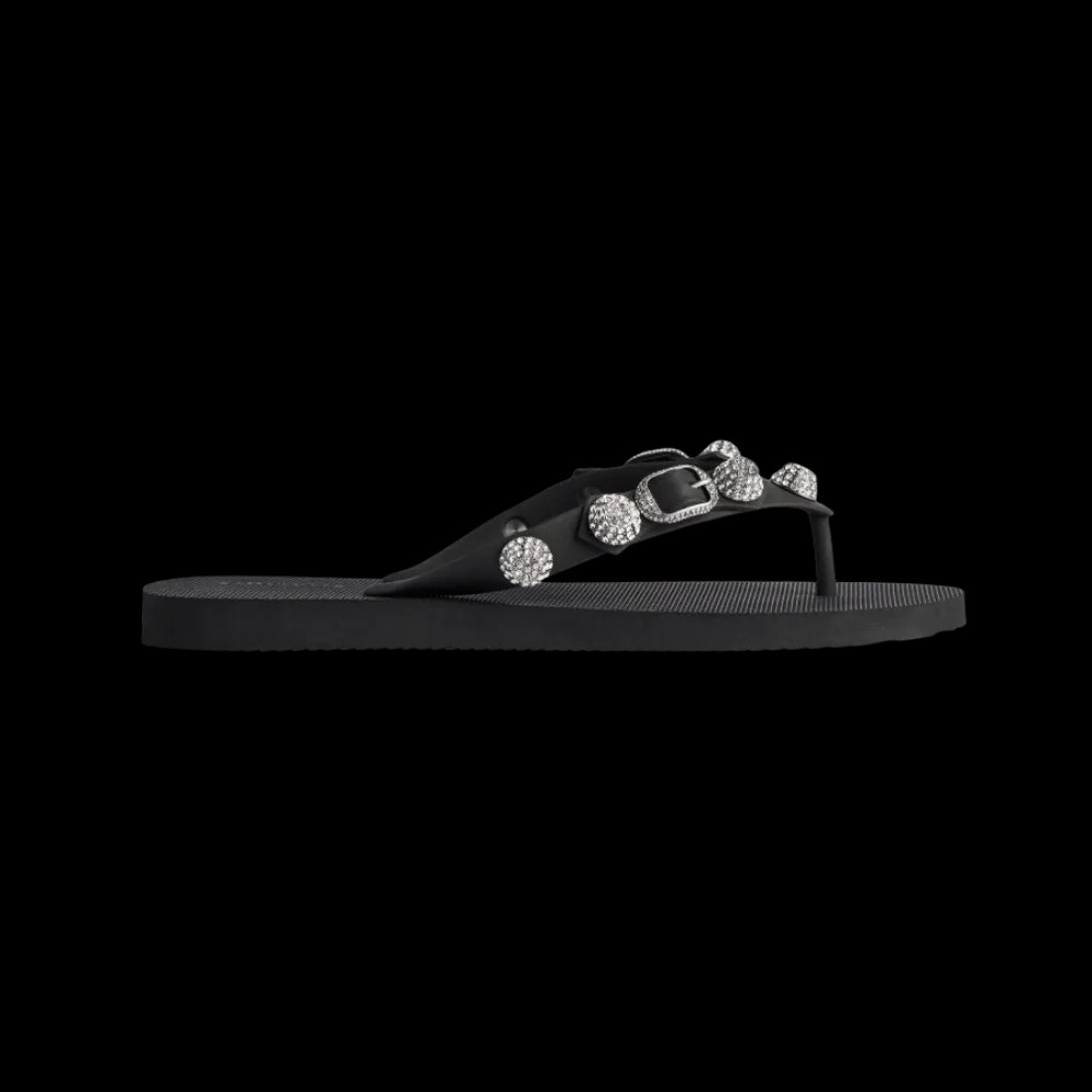 Balenciaga Cagole Thong Sandal In Crystal - HypeFly India View 1