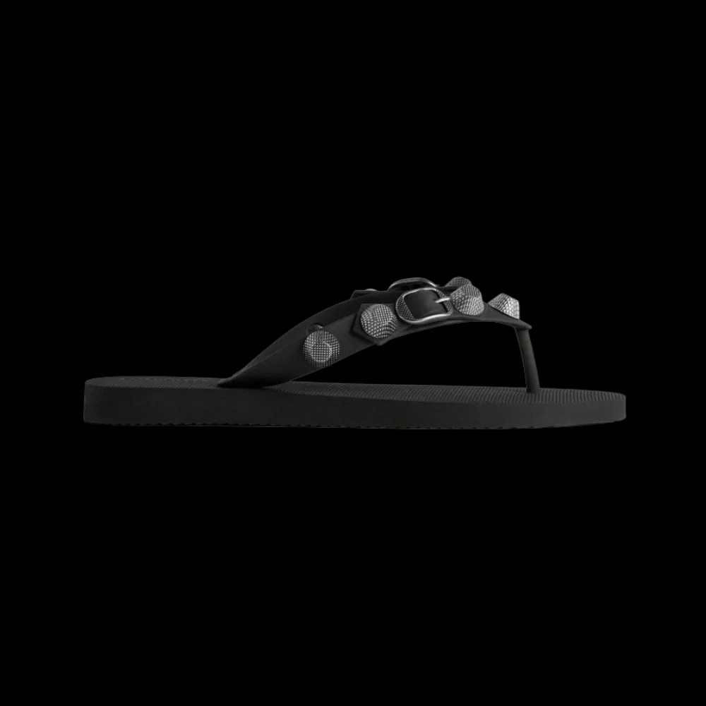 Balenciaga Cagole Thong Sandal In Black - HypeFly India View 1