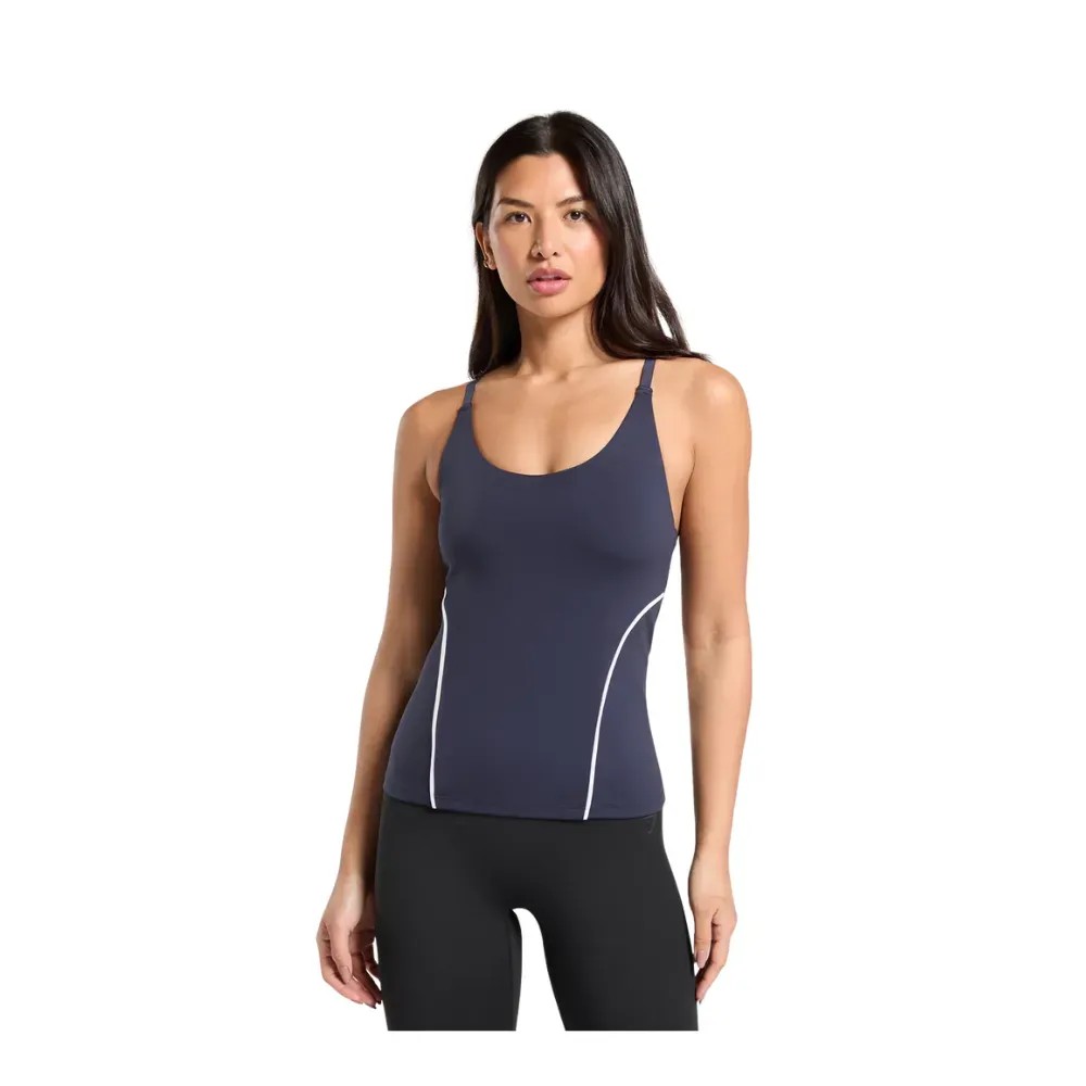Gymshark Contour Stitch Tank with Shelf Heavy Blue - HypeFly India View 5