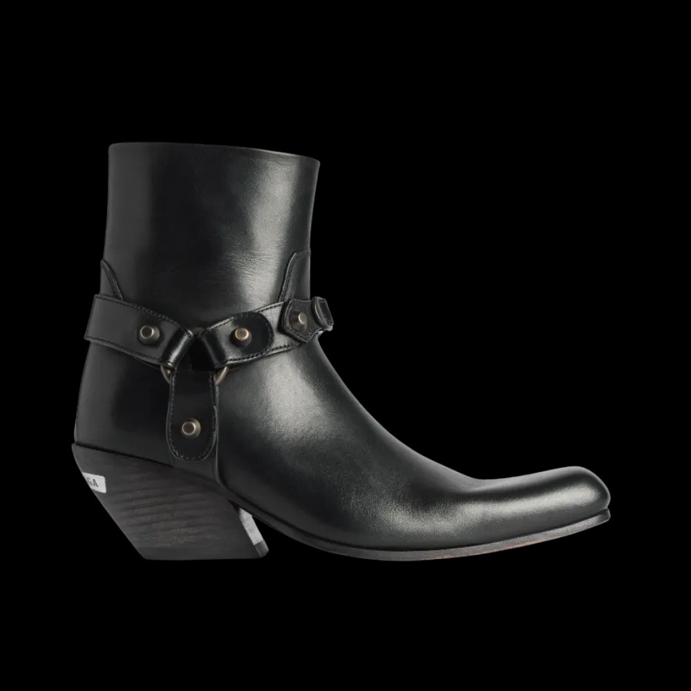 Balenciaga Memphis Bootie With Harness In Black - HypeFly India View 1