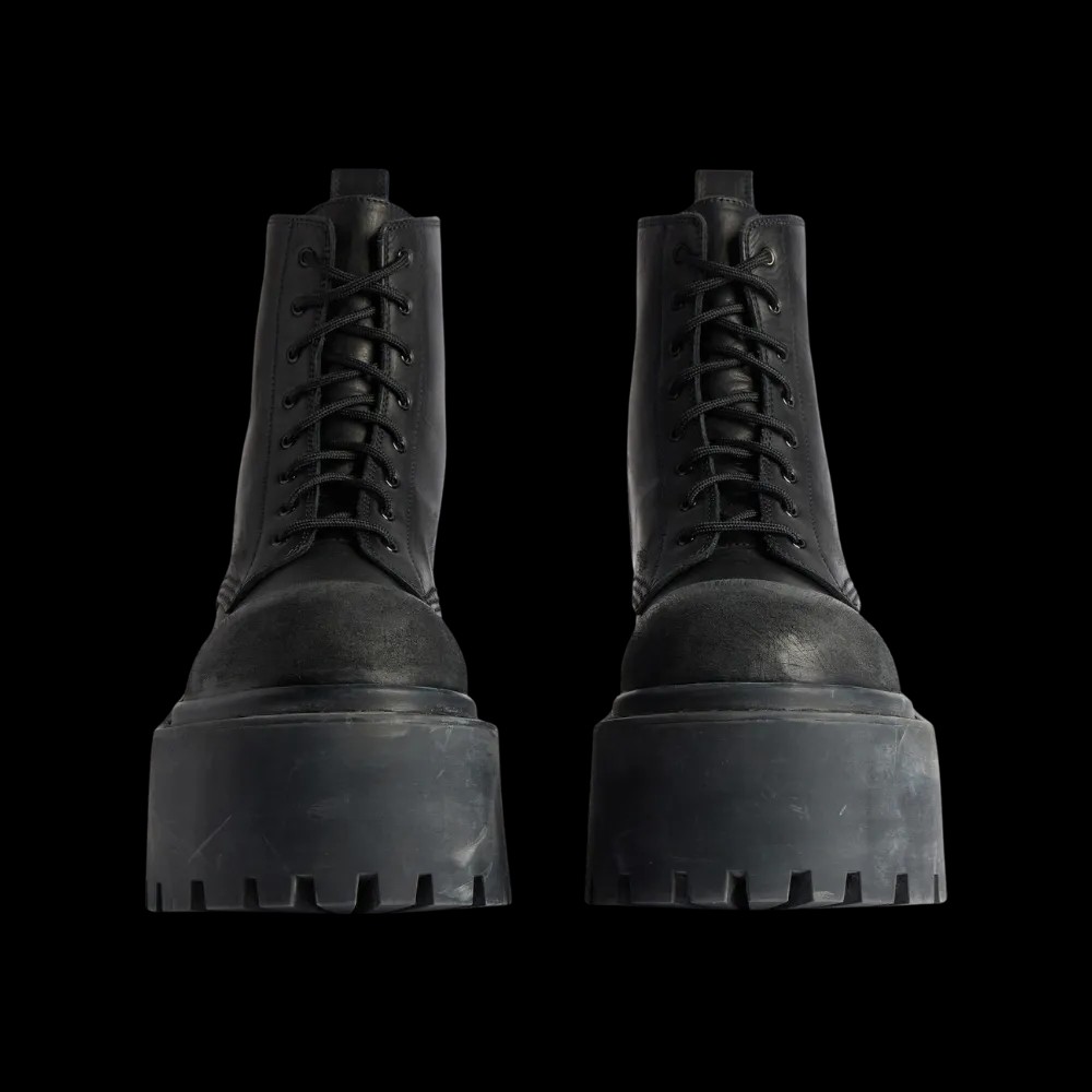 Balenciaga Strike Platform Bootie In Black - HypeFly India View 4
