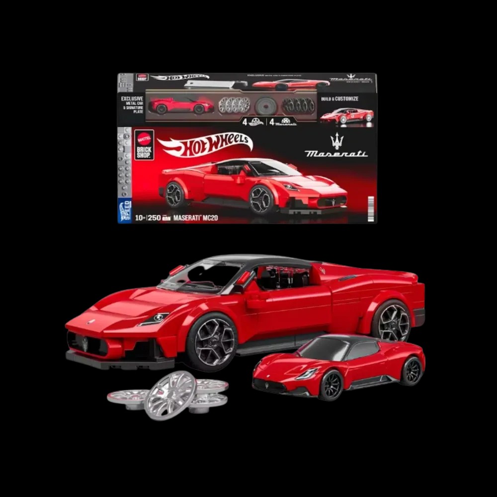 Mattel Brick Shop Hot Wheels Maserati MC20 Building Set - HypeFly India View 1