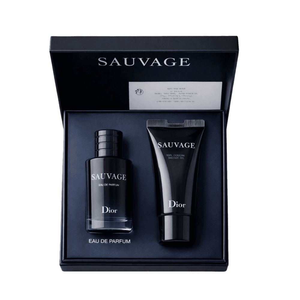 Dior Sauvage Men's Mini Travel Perfume & Shower Gel Gift Set (Perfume 10 ML / Lotion 0.34 Fl Oz) - HypeFly India View 1
