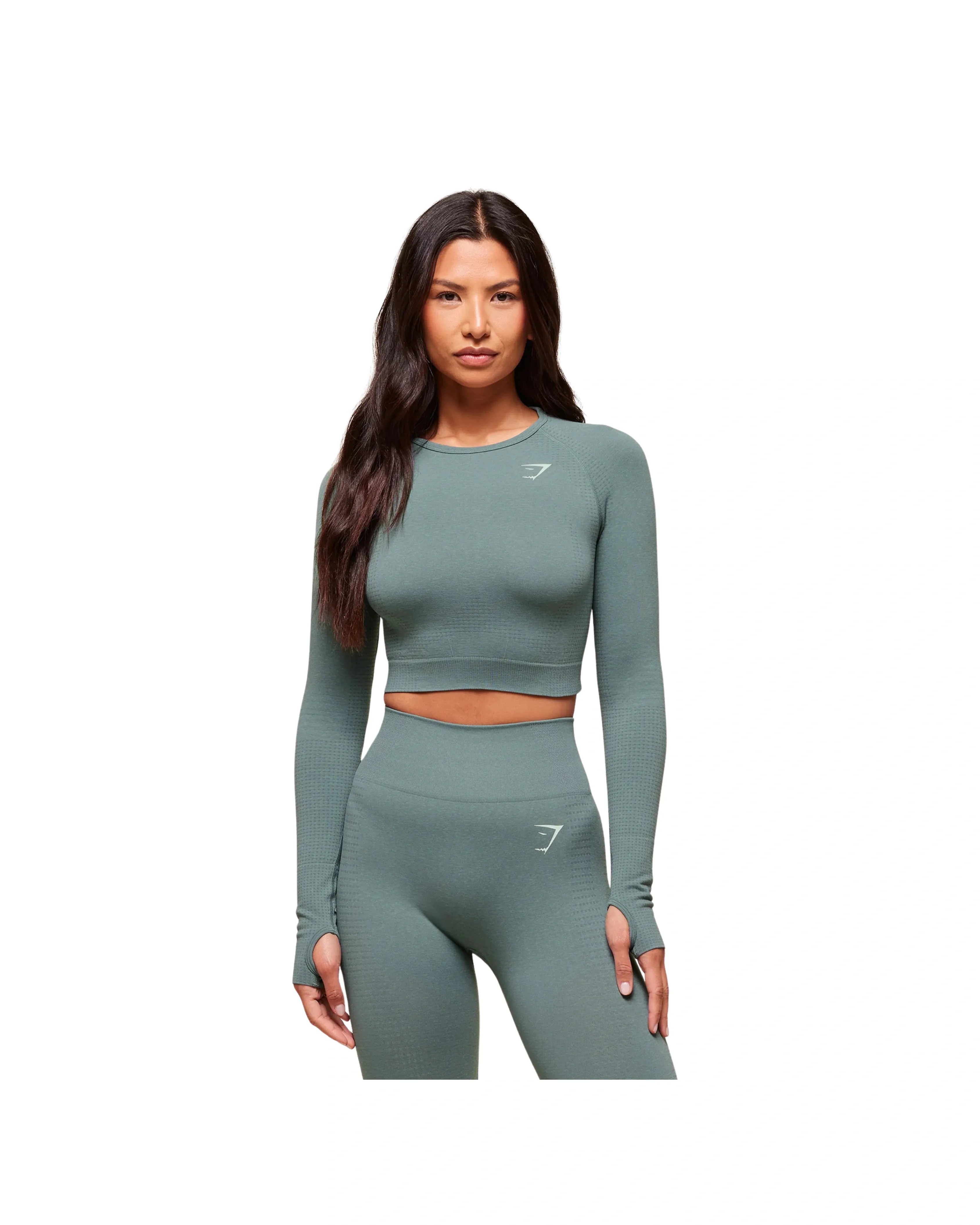 Gymshark Vital Crop Top Celeste Blue Marl - HypeFly India View 1