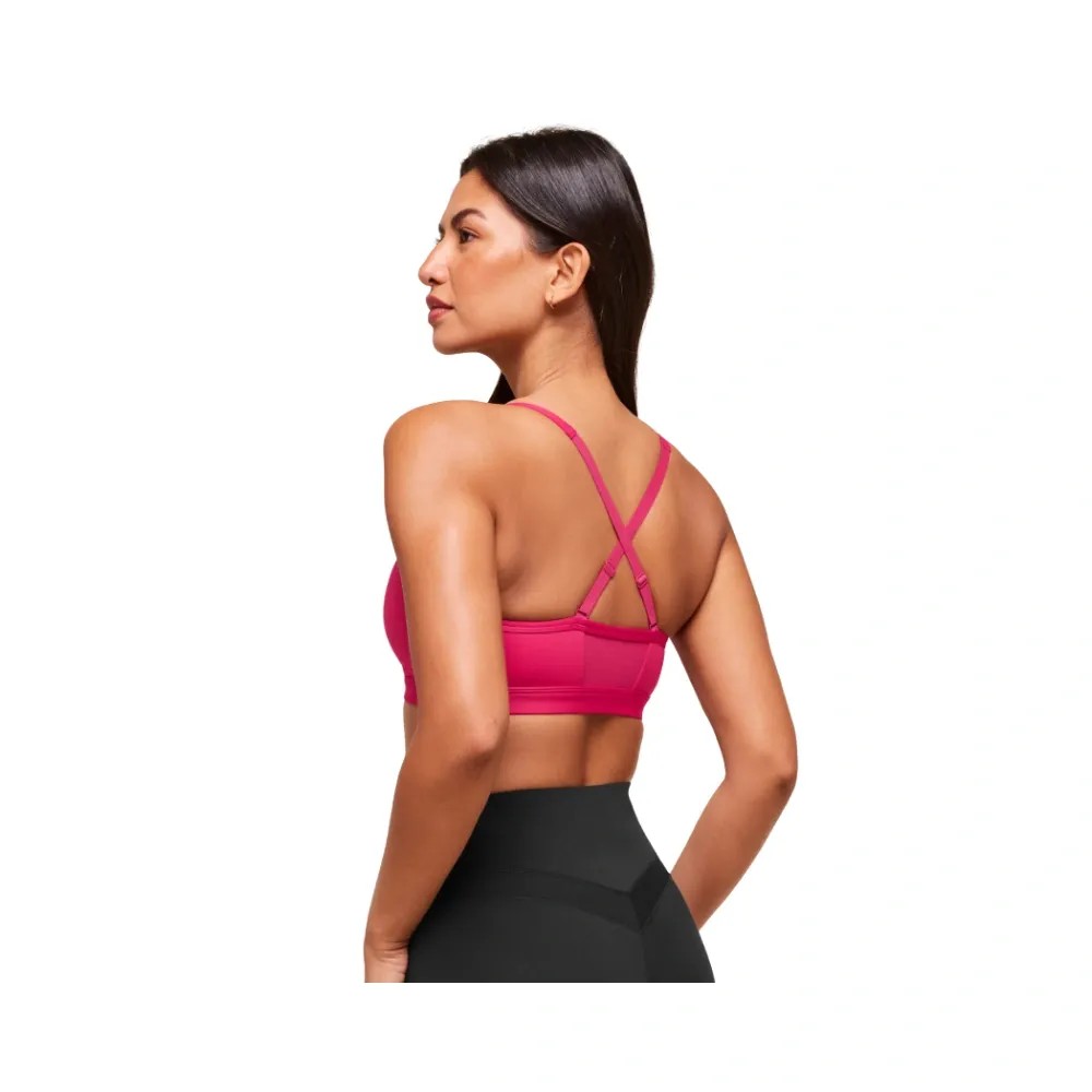 Gymshark Ruched Sports Bra - Medium Support Build Pink - HypeFly India View 2