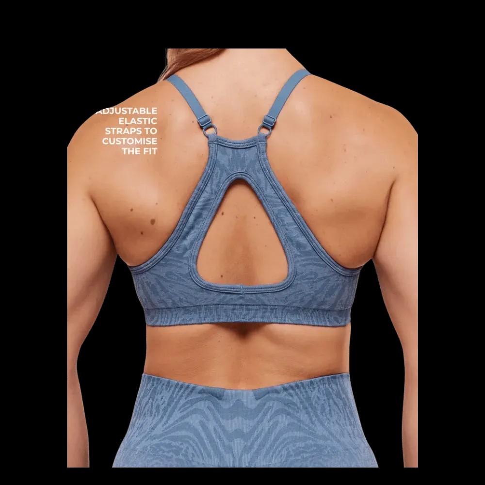 Gymshark Adapt Animal Seamless Sports Bra Worn Blue/Peri Blue - HypeFly India View 4