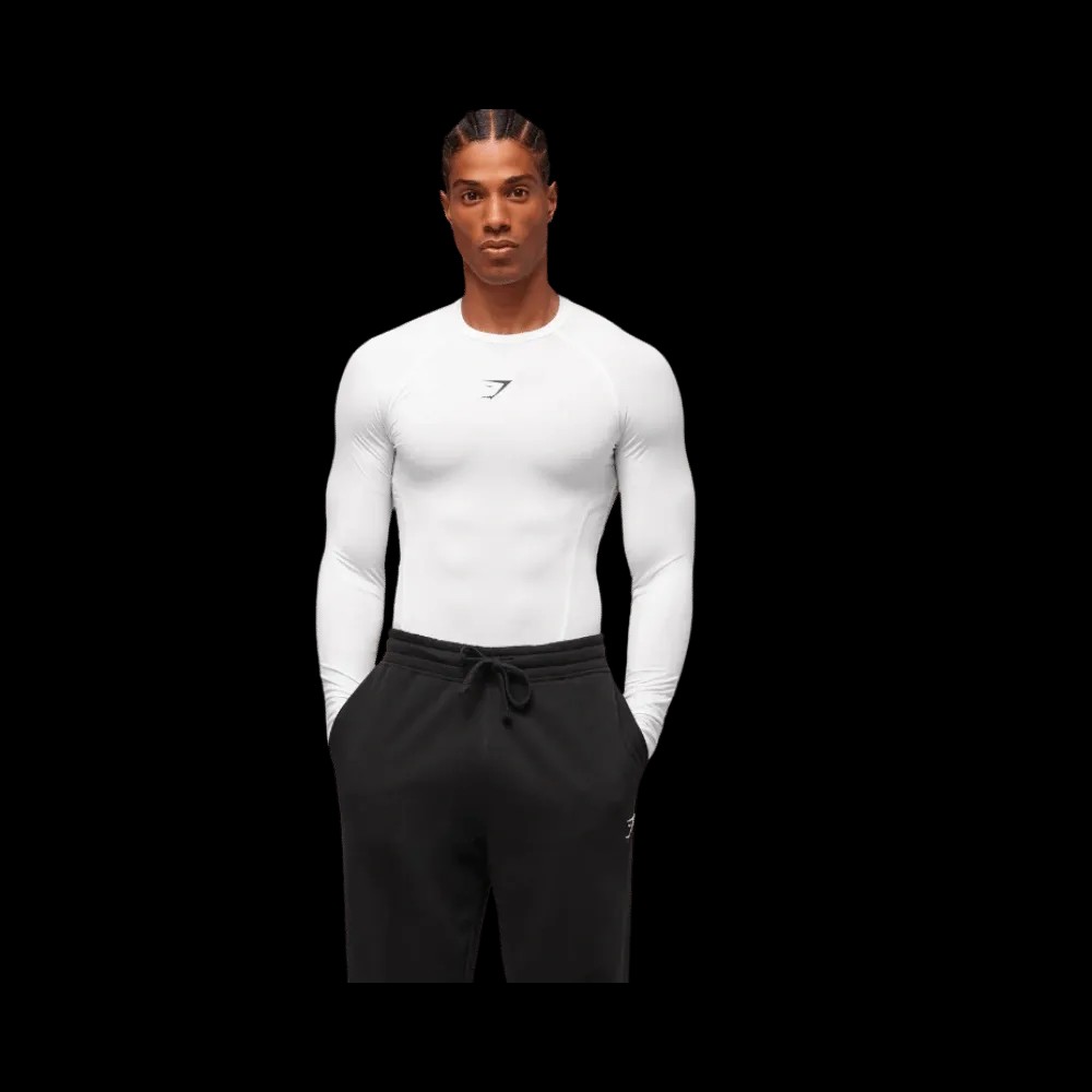 Gymshark Element Baselayer Long Sleeve T-Shirt White - HypeFly India View 4