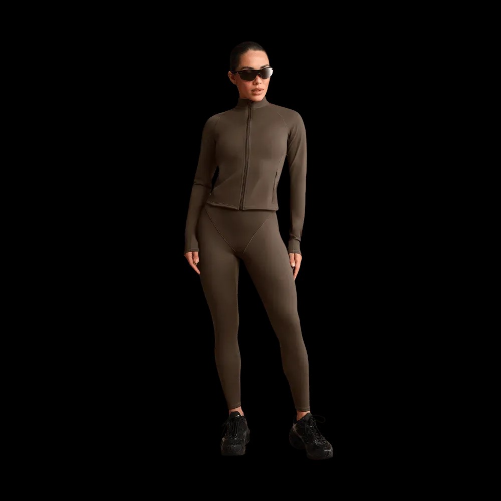 Nike X Skims Matte Women's Mock-Neck Full-Zip Jacket Dark Sepia - HypeFly India View 2