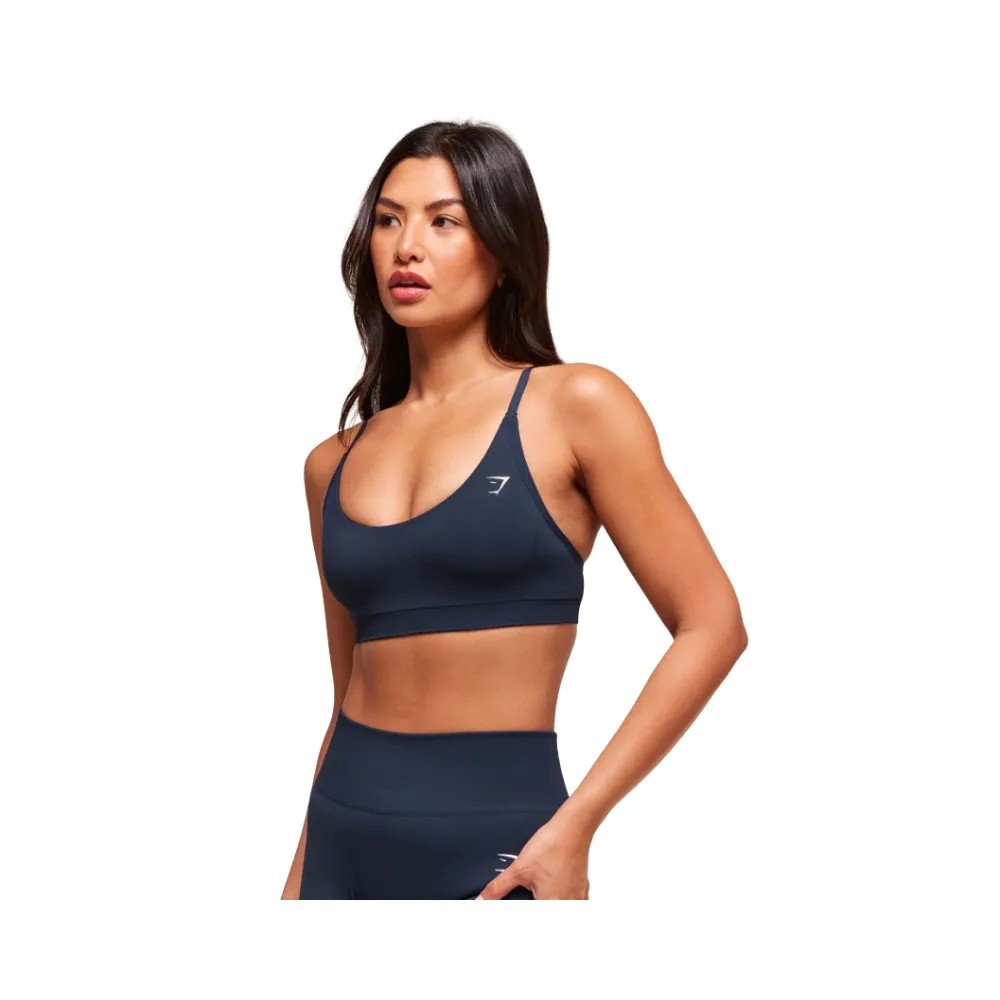 Gymshark Everyday Seamless Racerback Sports Bra - Light Support Navy - HypeFly India View 5