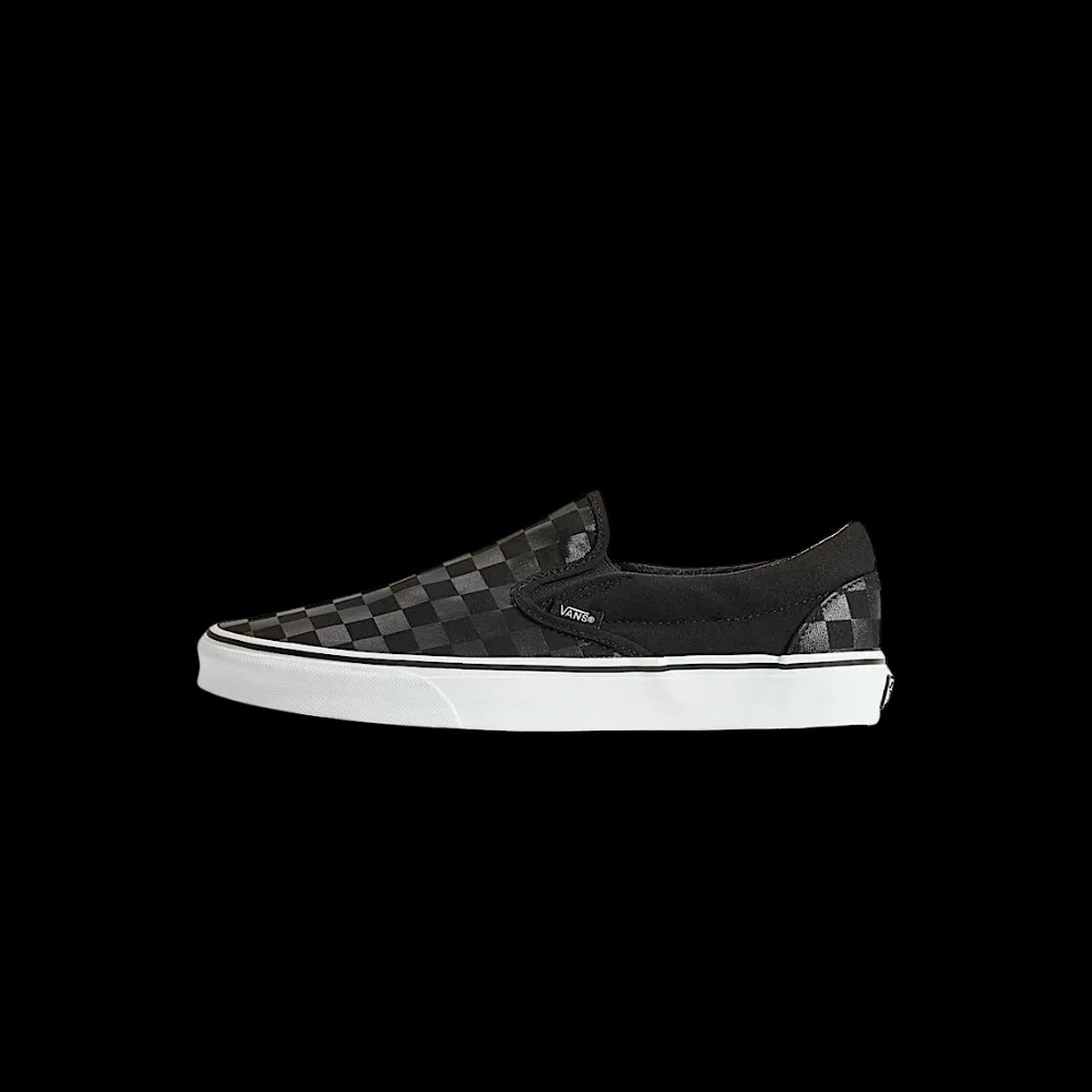 Vans Classic Slip-On Checkerboard Shoe Black - HypeFly India View 2