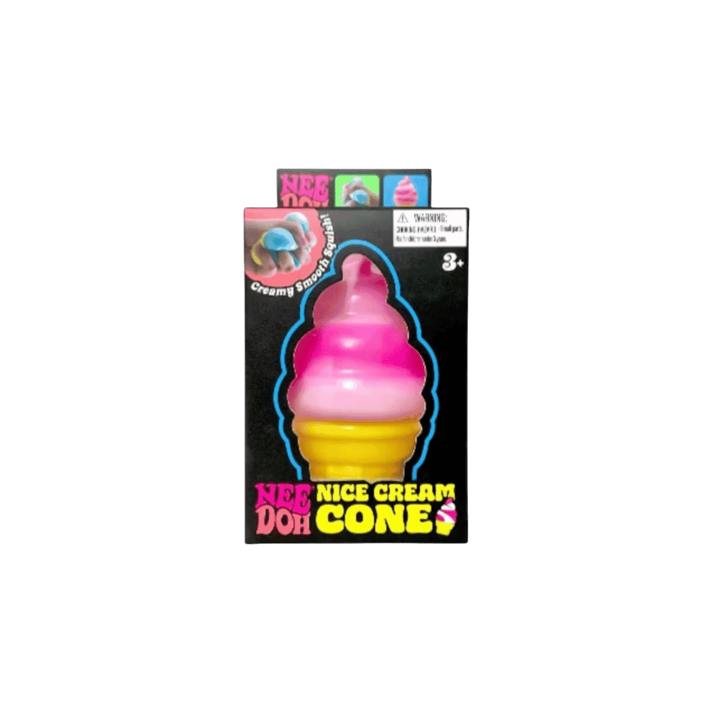 NeeDoh Nice Cream Ice Cream Cone Squishy Fidget Toy Pink - HypeFly India View 1