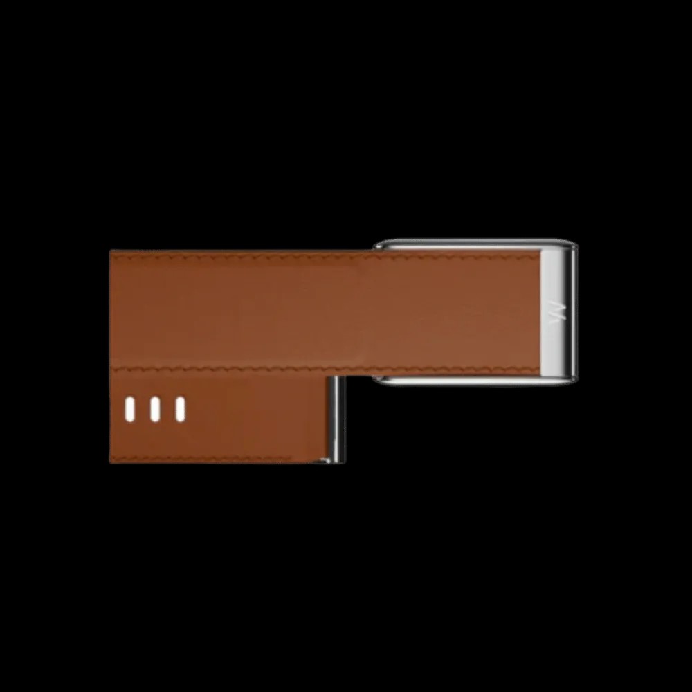 Whoop 5.0 Peak / MG Life Leatherluxe Straight Chestnut/Cream with Titanium Band (12 Month Subscription Included) - HypeFly India View 2