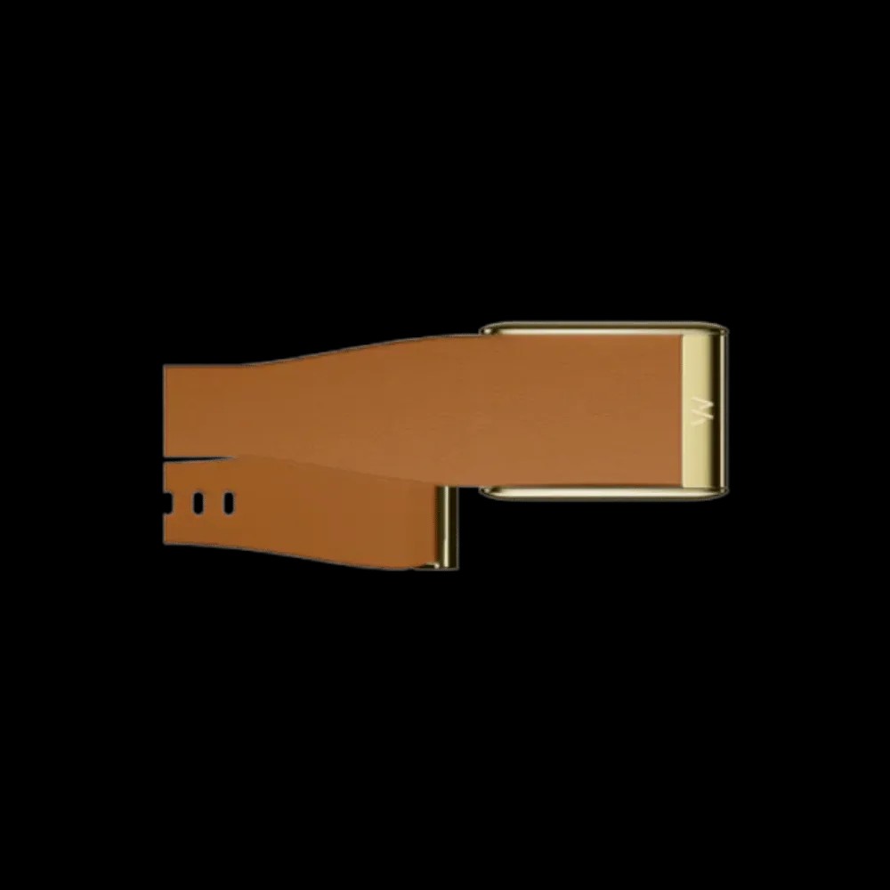 Whoop 5.0 Leatherluxe Tapered Camel with Gold Band (12 Month Subscription Included) - HypeFly India View 2