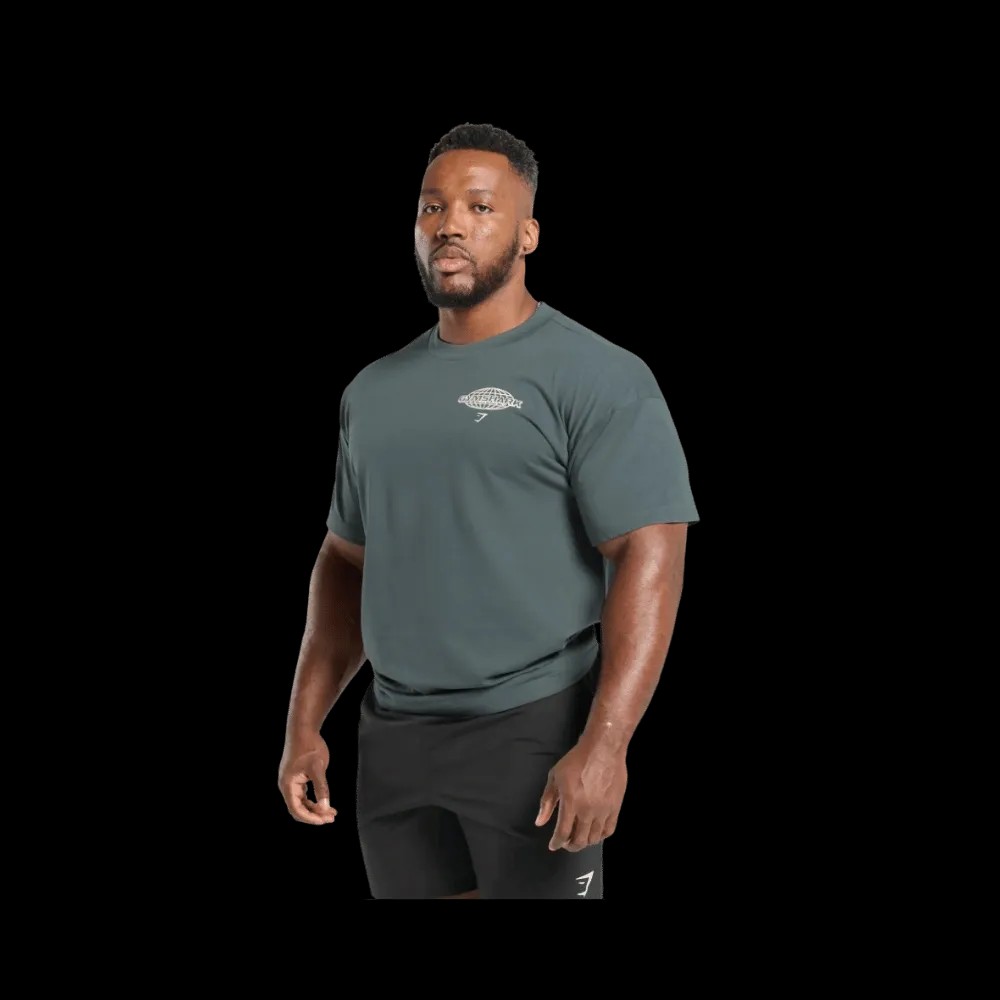 Gymshark Worldwide T-Shirt Oversized Fit Strong Grey - HypeFly India View 2